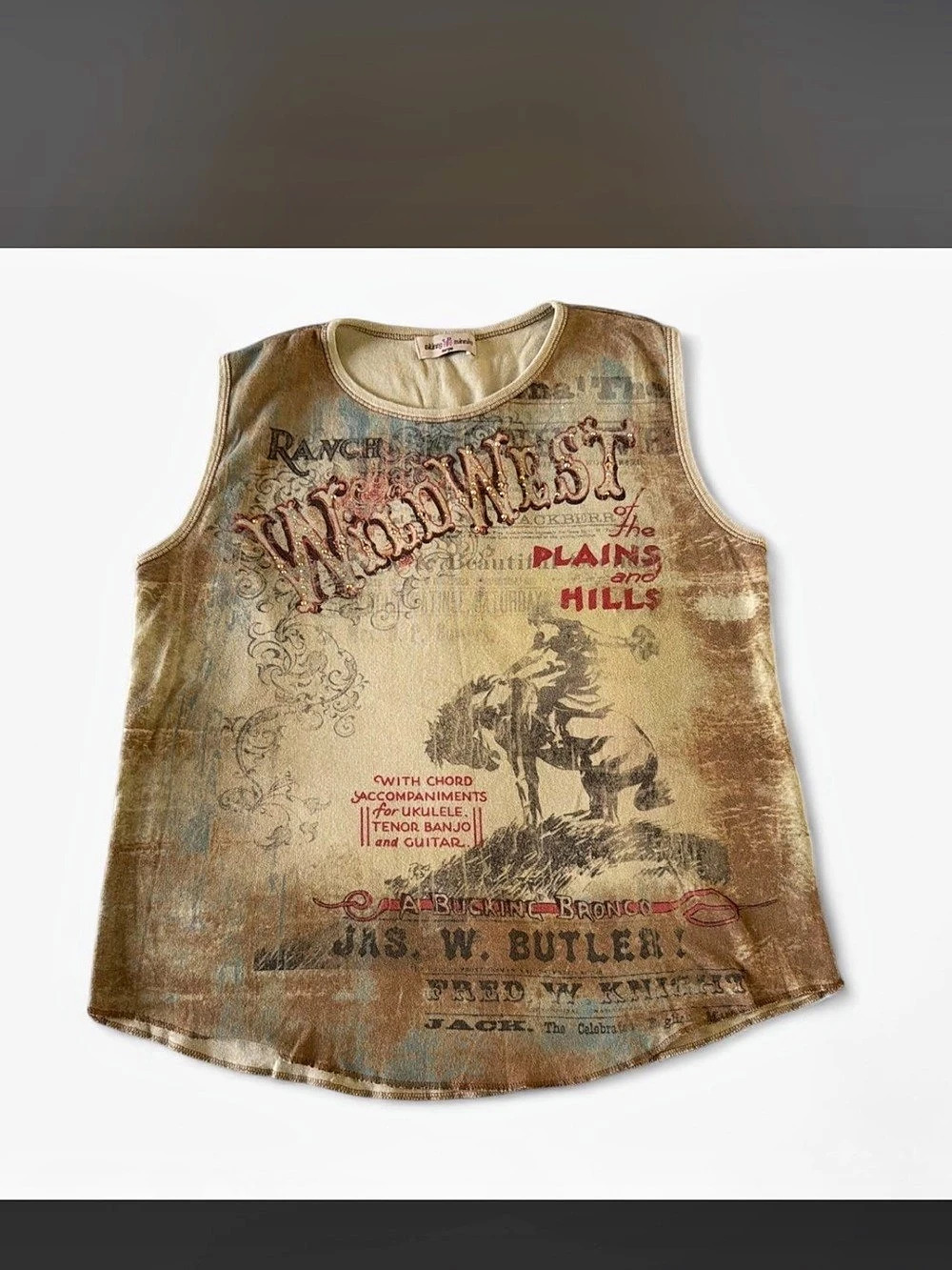 Skinny Minnie Y2K Graphic Tank Top in Green